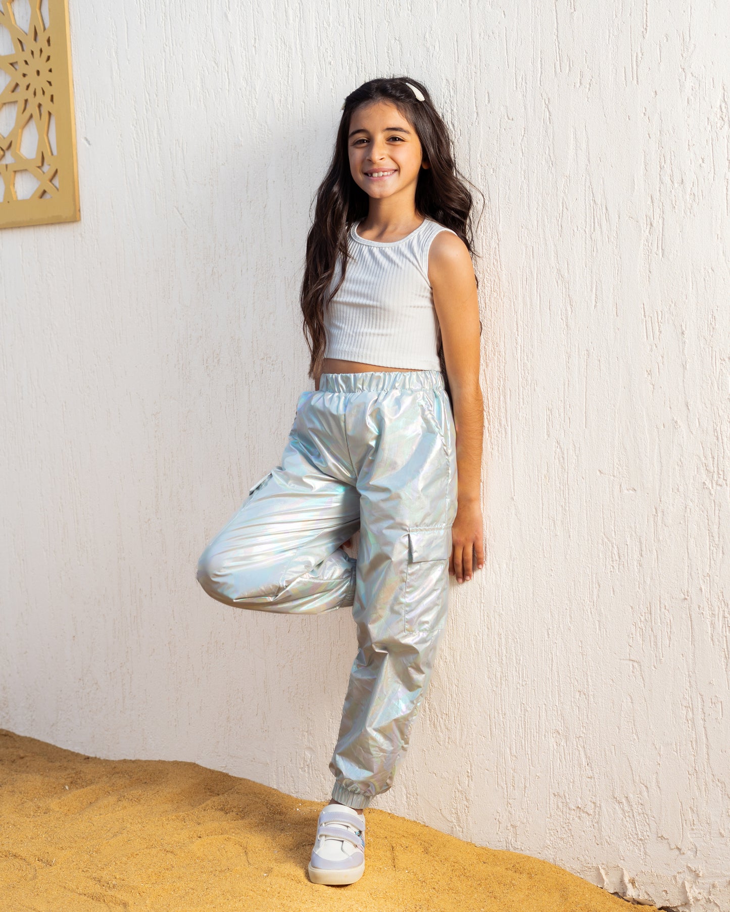Metallic Cargo Pants