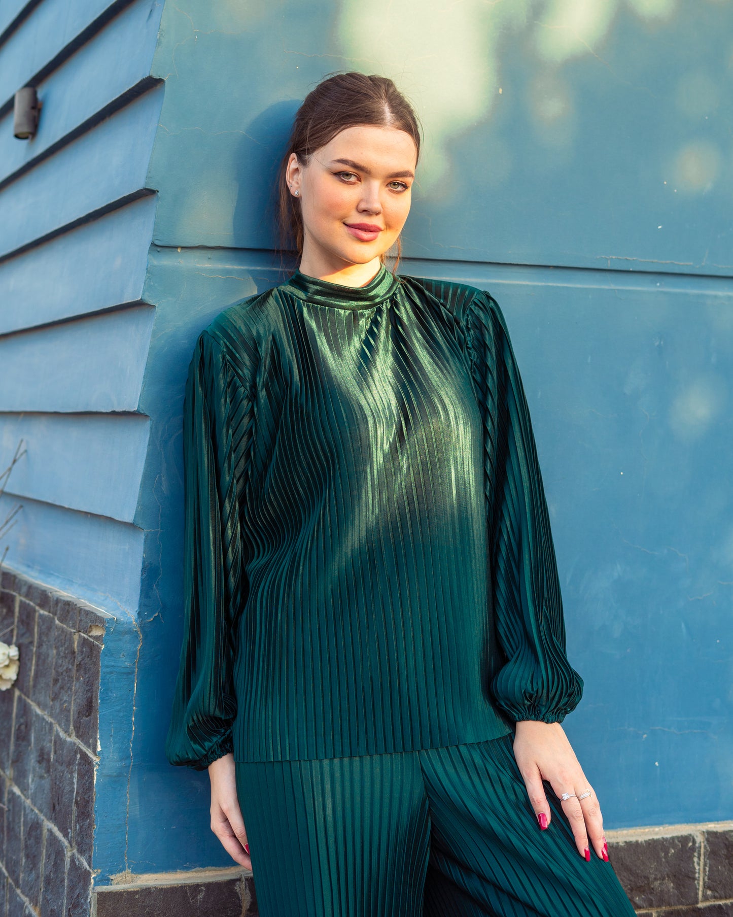 Pleated Set - Olive