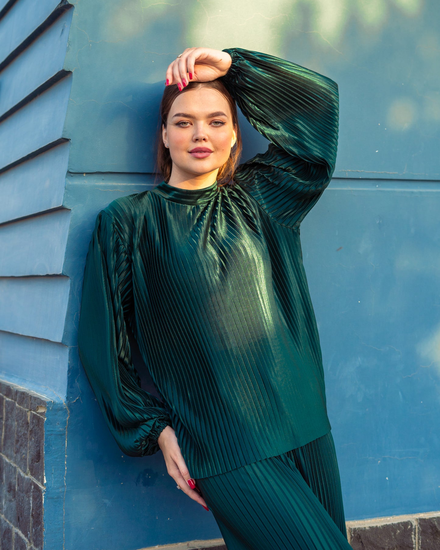 Pleated Set - Olive