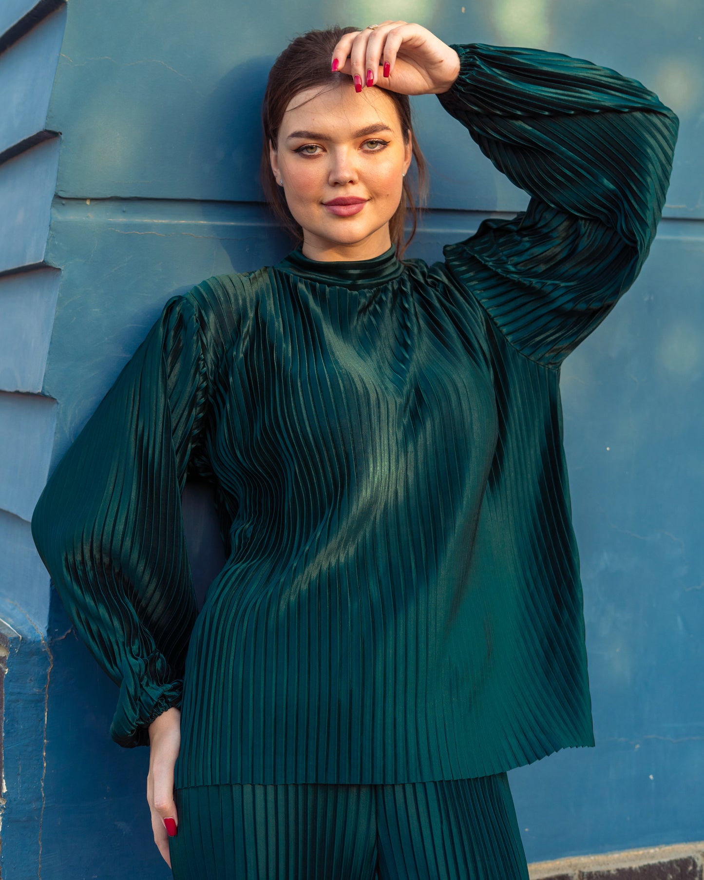 Pleated Set - Olive
