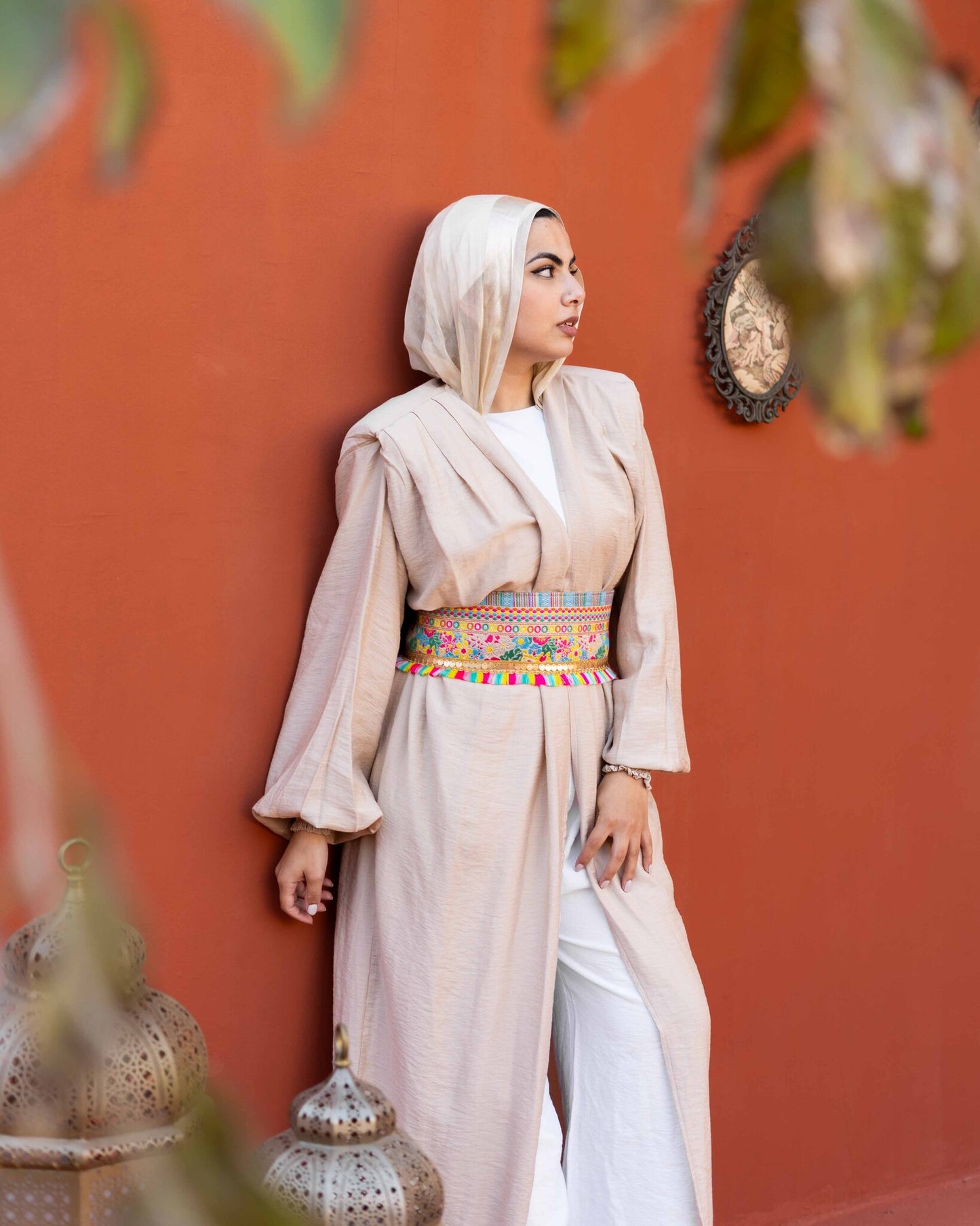Epaulet Kimono - Beige