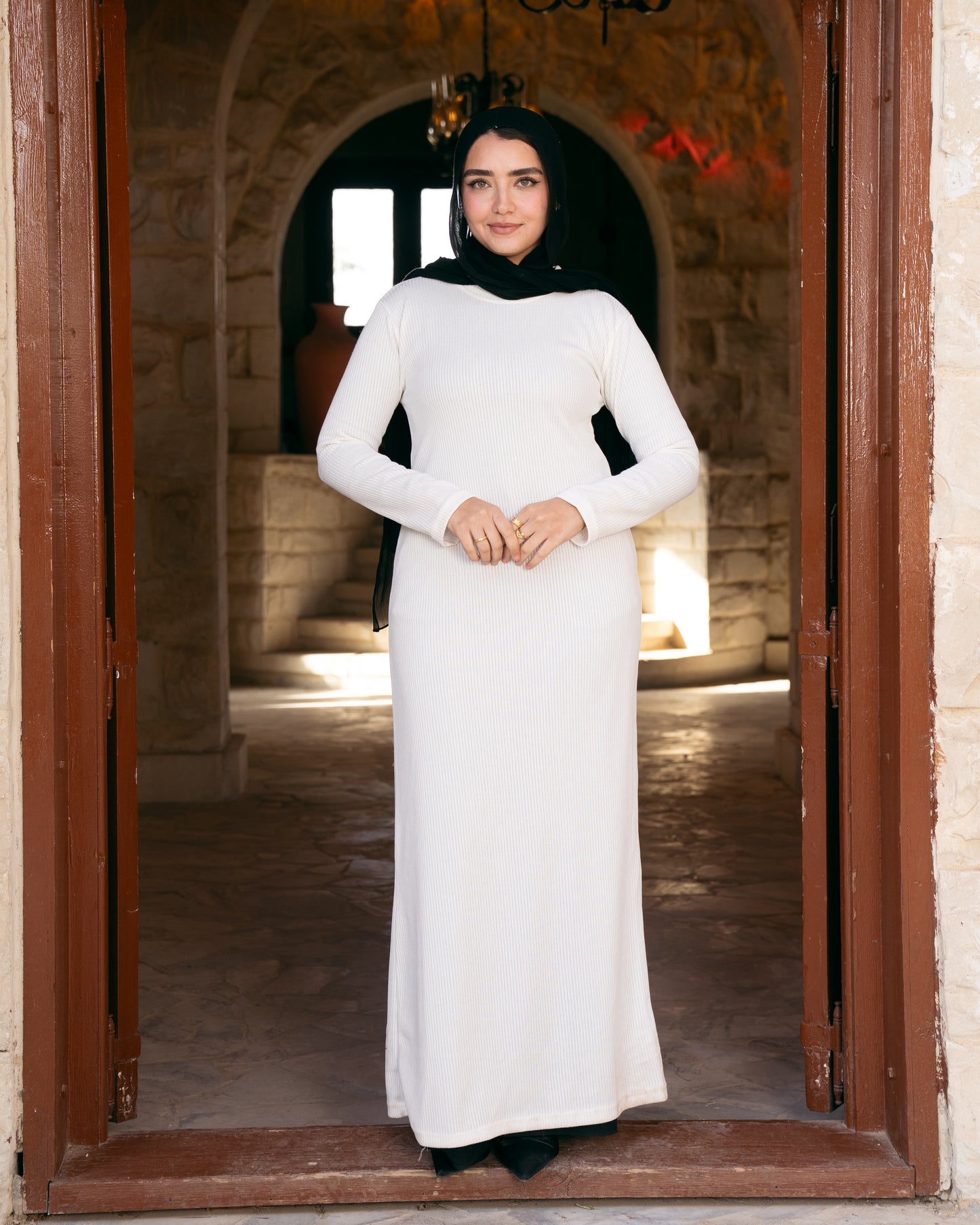 Women - Basic Tricot Dress In White