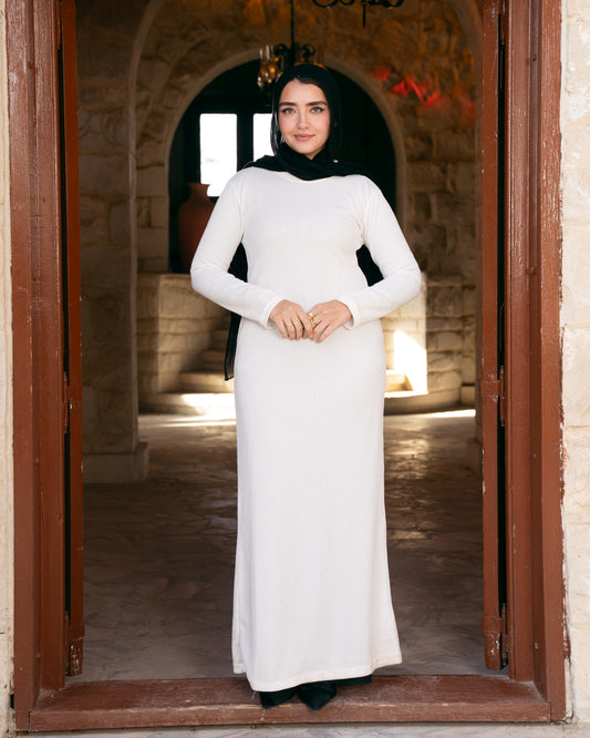 Women - Basic Tricot Dress In White