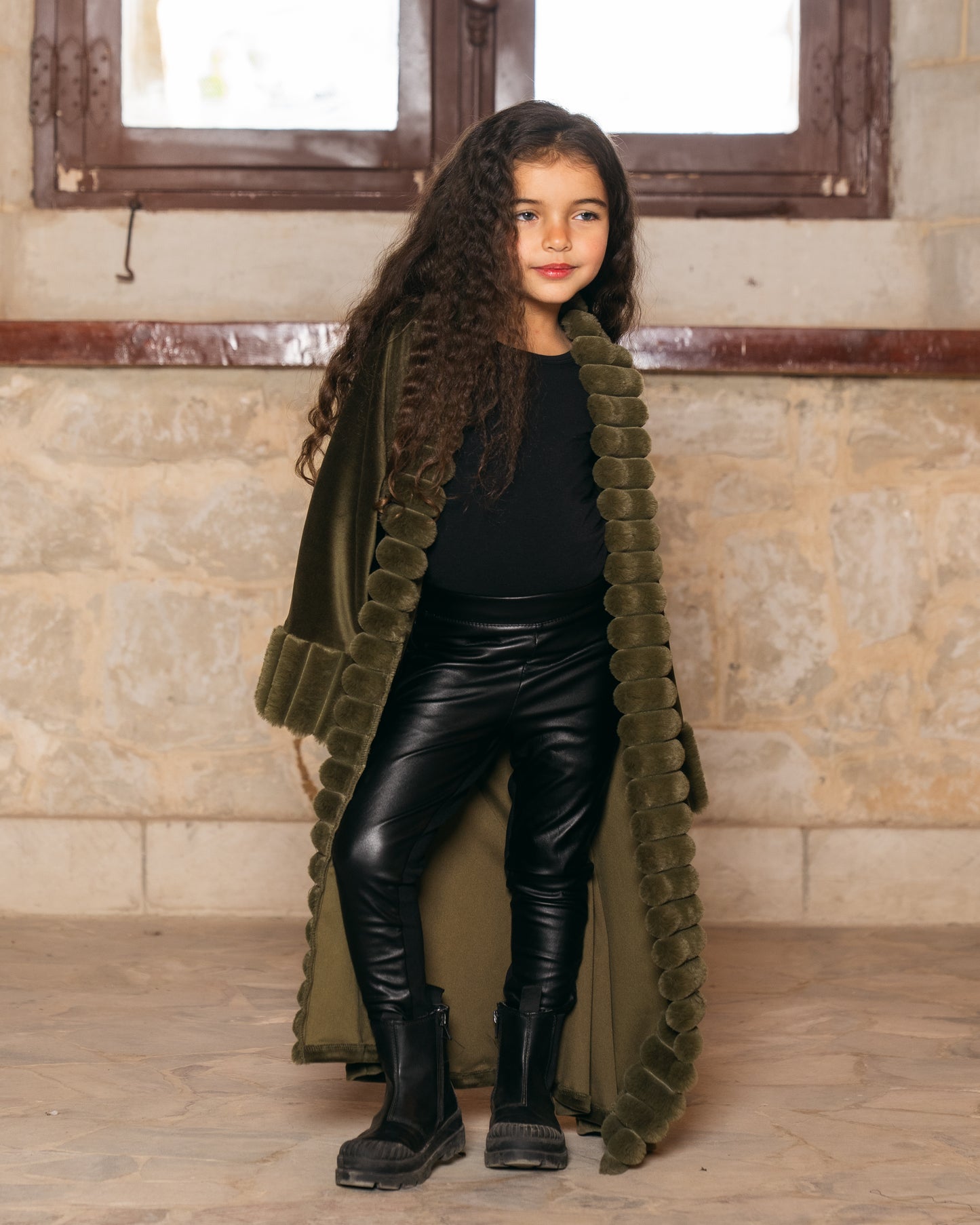 Kids - Malika Kaftan In Olive