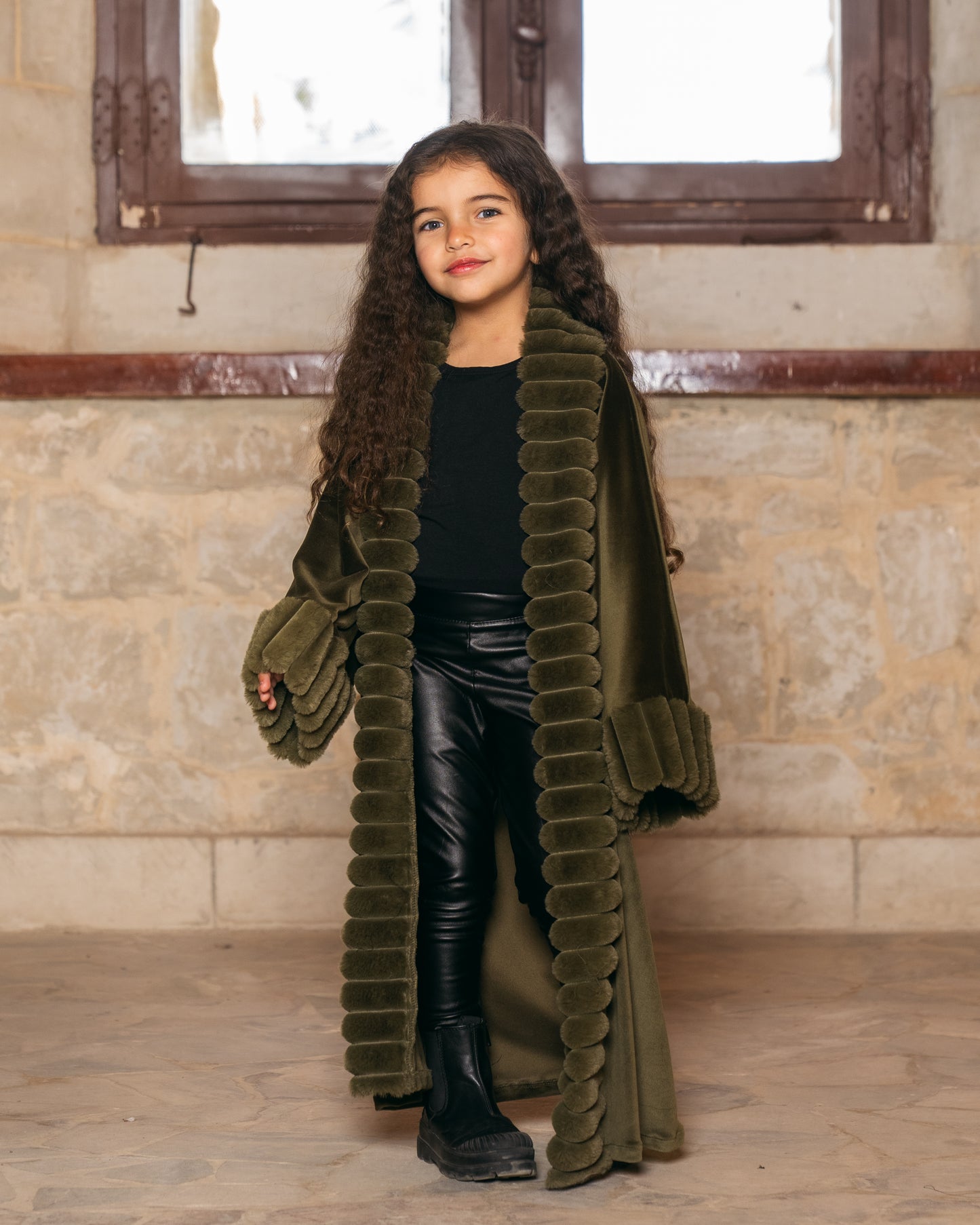 Kids - Malika Kaftan In Olive