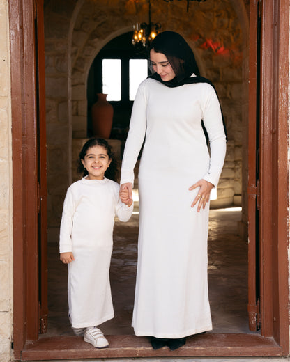 Kids - Basic Tricot Dress In White