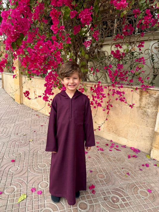 Boys - Galabya In Burgundy